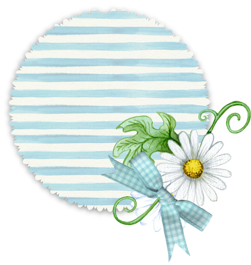 floral blue tag