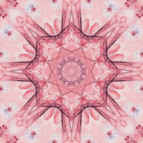 Floral Abstract Wallpaper Pink