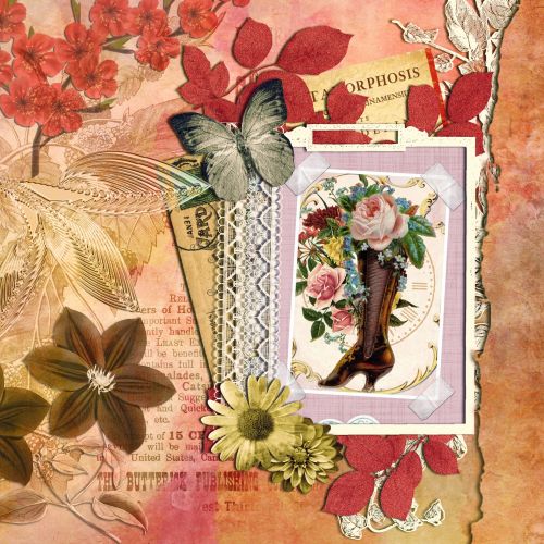 Floral Background Scrapbooking Page