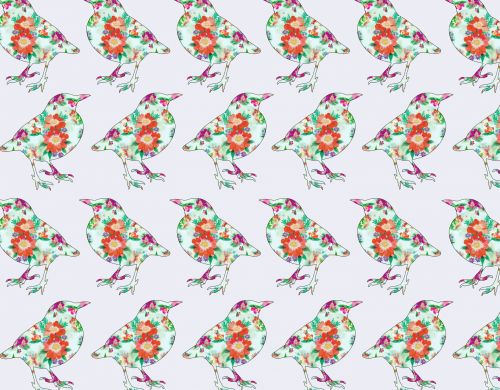 Floral Birds Wallpaper Pattern