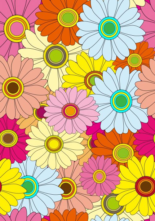 Floral Colorful Flowers Wallpaper