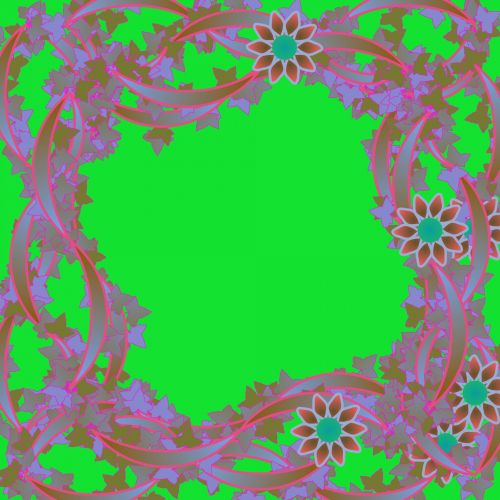 Floral Green Frame Random 1