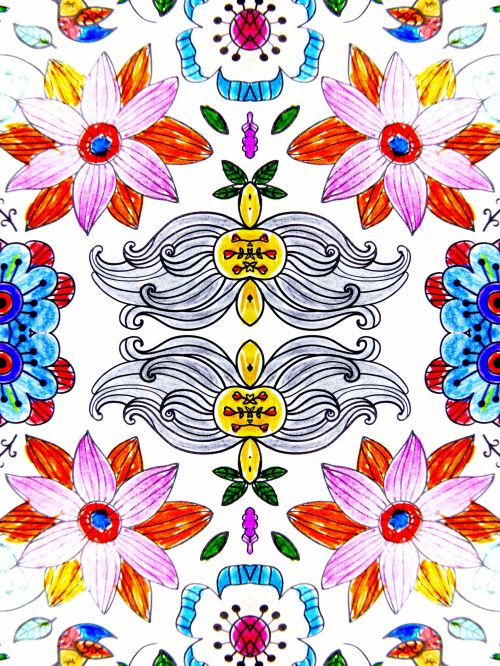 Floral Kaleidoscope Background