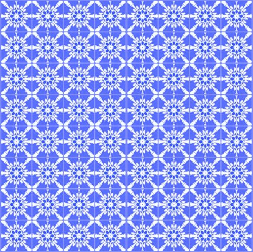 Floral Pattern Wallpaper Blue