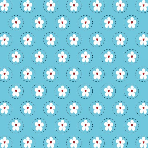 Floral Pattern Wallpaper Blue