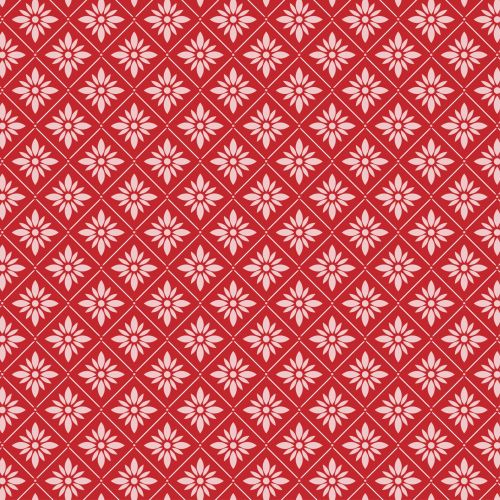 Floral Pattern Wallpaper Red