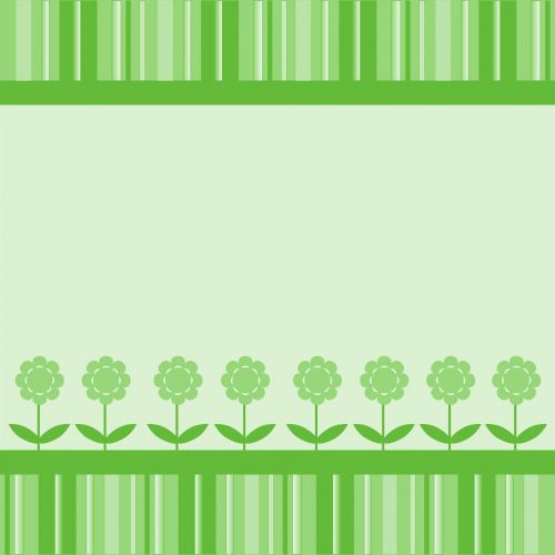 Floral Stripes Card In Green
