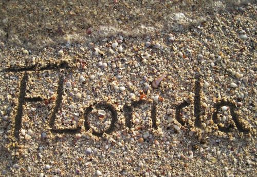 florida in sand painted beach