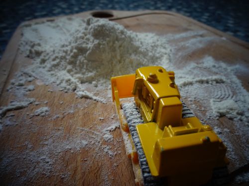 flour toy bulldozer