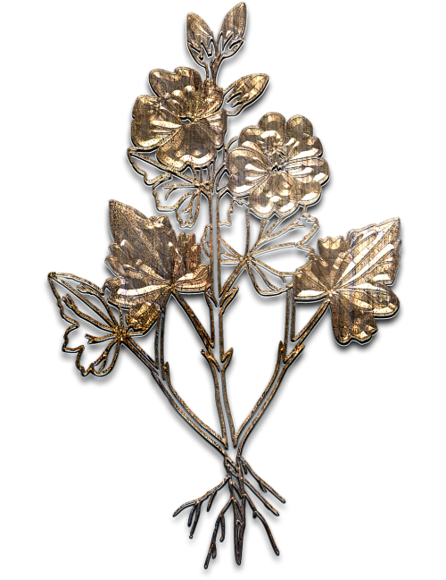 flower metal aged gold
