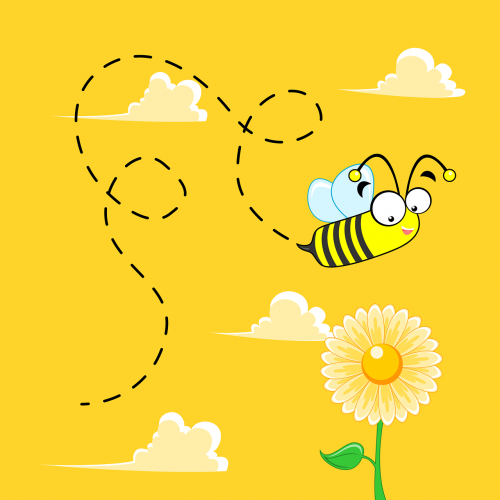 flower bee mascot