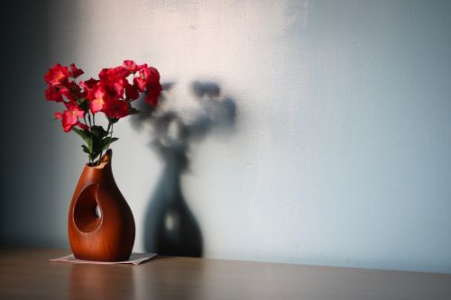 flower wooden vase