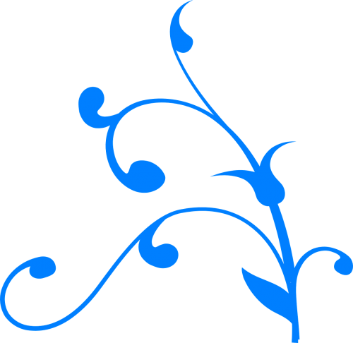 flower blue swirl