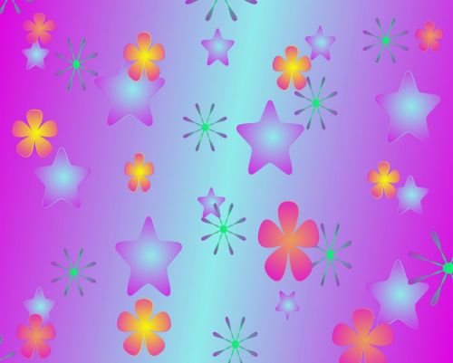 Flower And Star Background