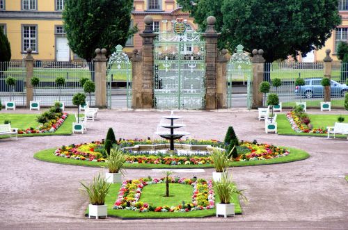 flower bed castle thuringia germany