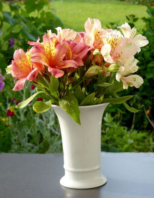 flower bouquet orange white