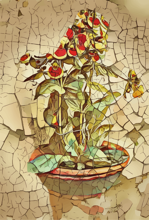 flower pot  art  weathered