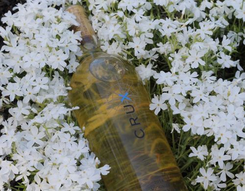 flowers wine bottle