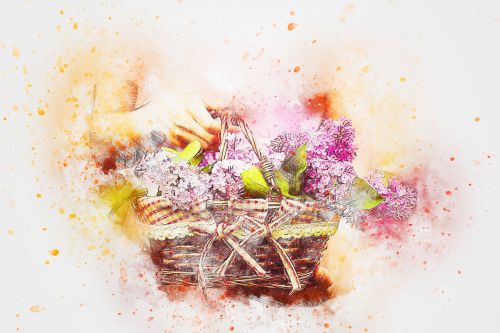 flowers lilac basket