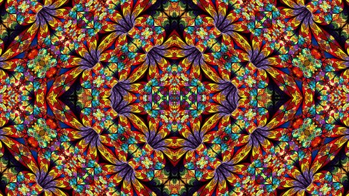 flowers  kaleidoscope art  pattern