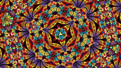 flowers  kaleidoscope art  pattern