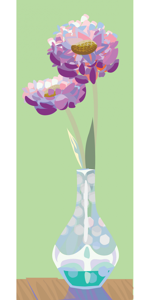 flowers vase purple
