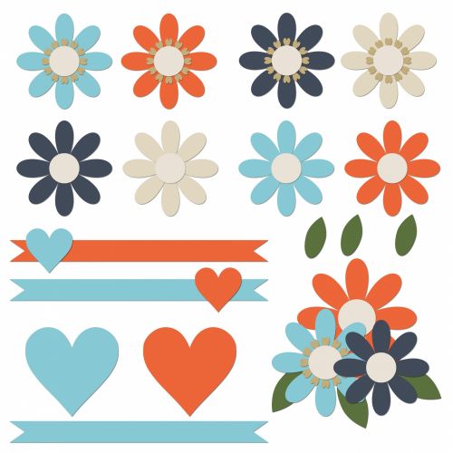 Flowers And Hearts Clipart