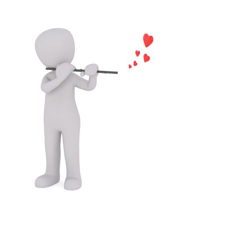 flute love heart