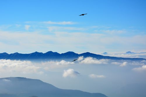 fly clouds mountains