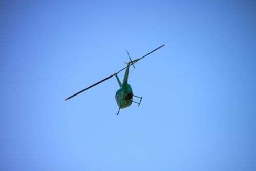 flying helicopter sky