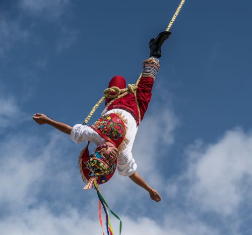 flying acrobat upside down performance