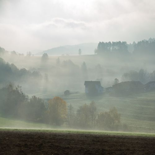 fog landscape hill
