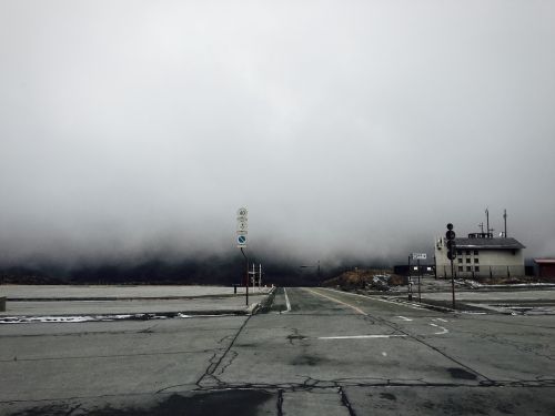 fog foggy road