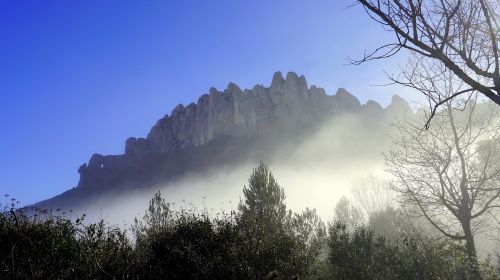fog landscape mountains