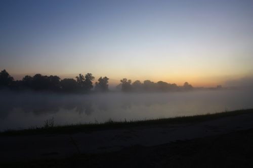 fog river landscape