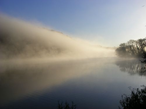 fog landscape water