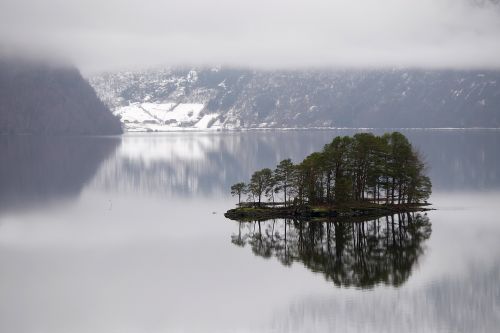 fog lake landscape