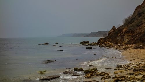 fog stones sea