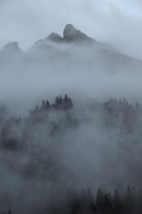 fog clouds mountains