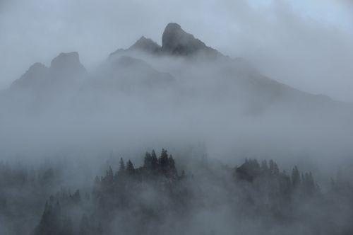 fog clouds mountains