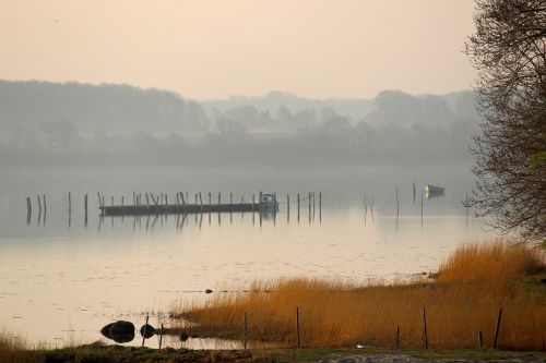 fog dawn waters