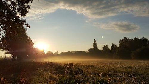 fog  sunrise  panorama