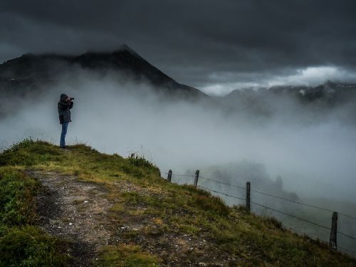 fog mountains landscape