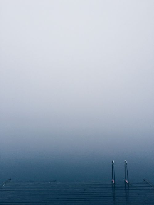 foggy pier jetty