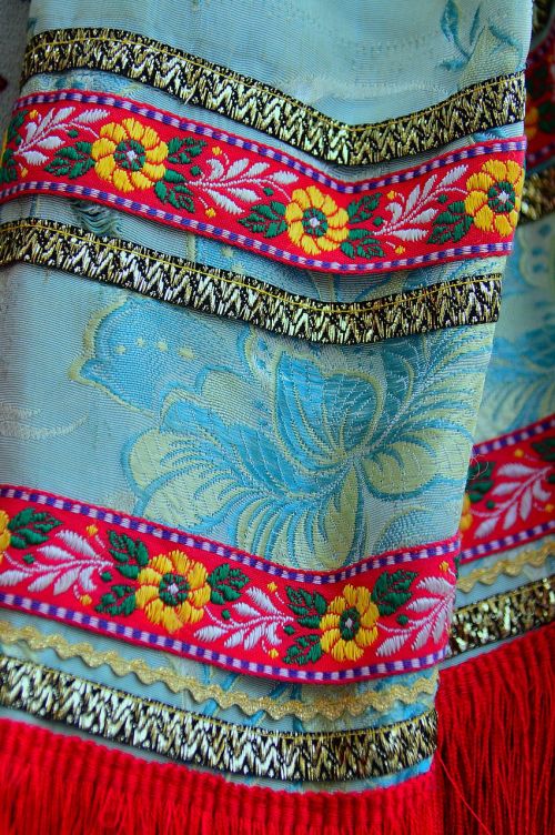 folk art color textile