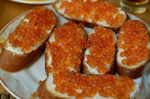 food a sandwich caviar