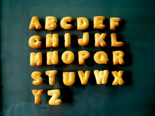 food alphabet biscuit