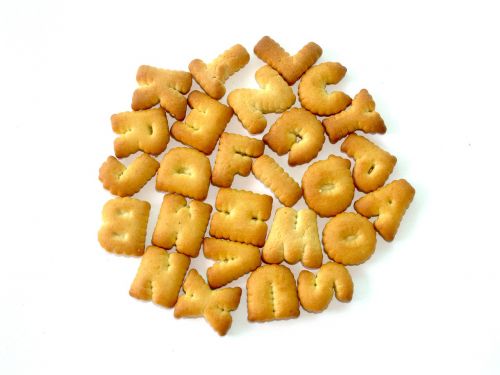 food alphabet biscuit