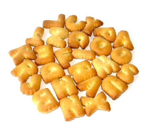 food alphabet biscuit