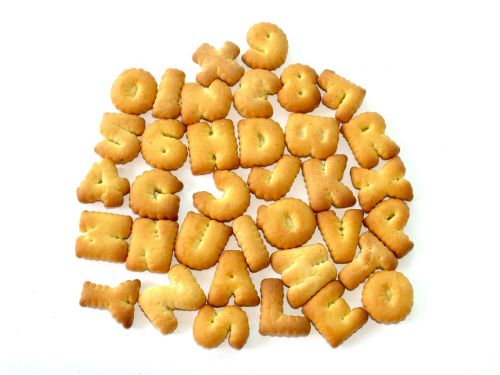 food alphabet biscuit